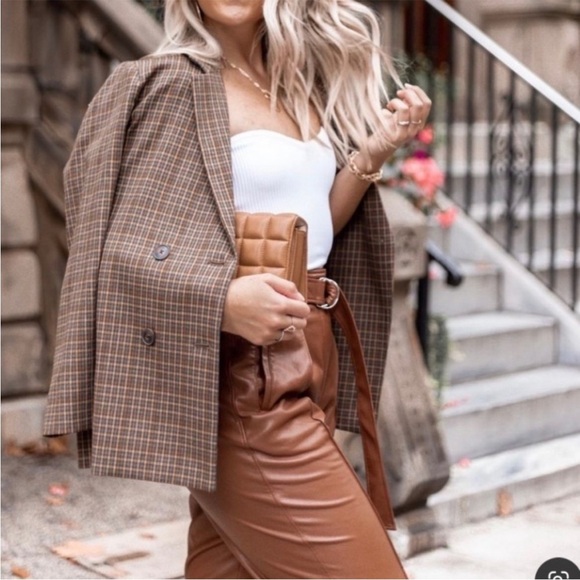 Madewell Jackets & Blazers - Madewell Caldwell Blazer Mandell Plaid Double Breasted Brown Tan Size L